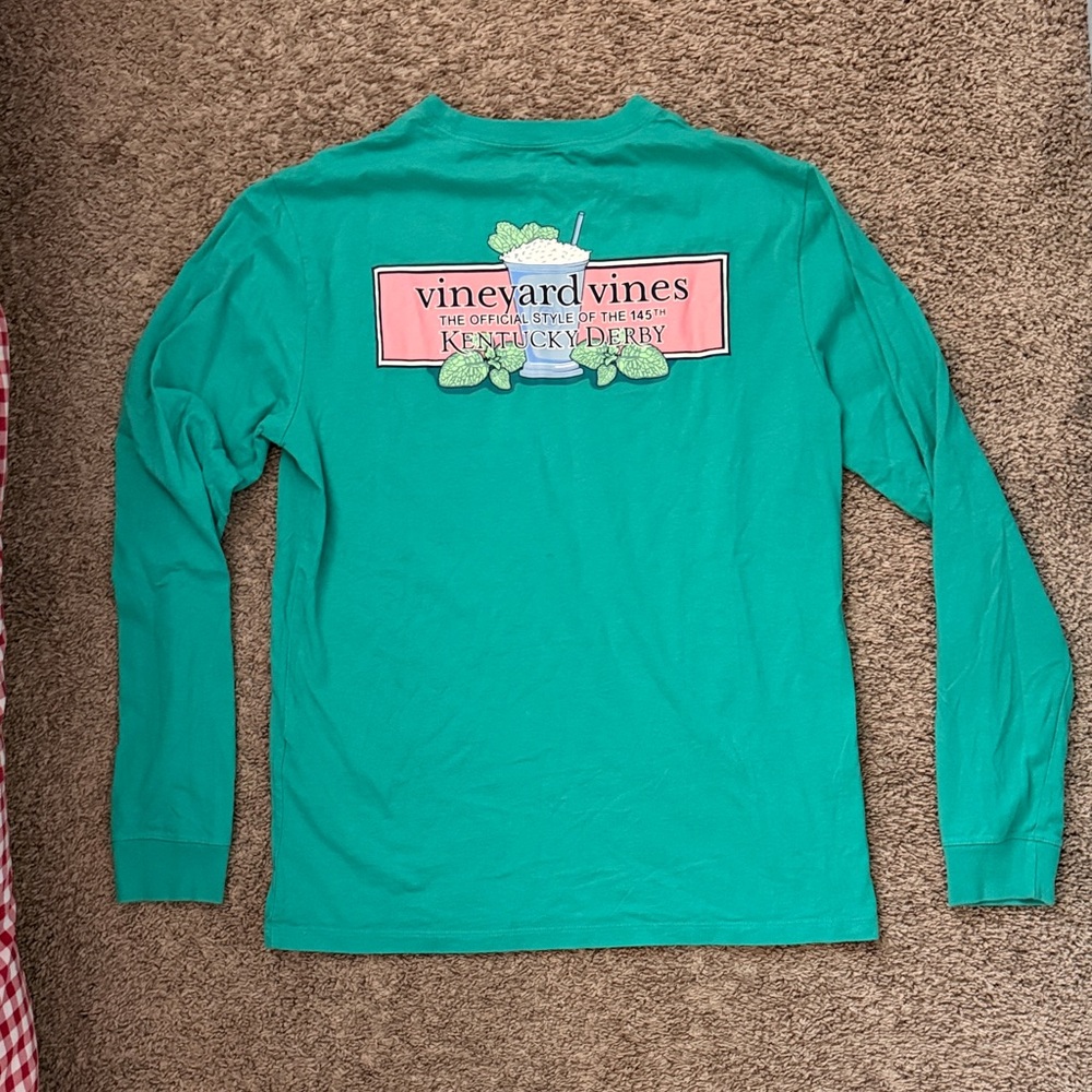 Vineyard Vines Kentucky derby 145 Teal Long Sleeve Tee men’s size small